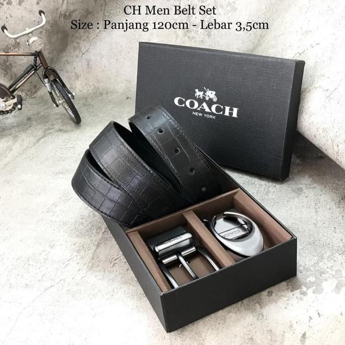 Cuci Gudang ikat pinggang pria outdor☀ COACH MEN BELT SET COACH