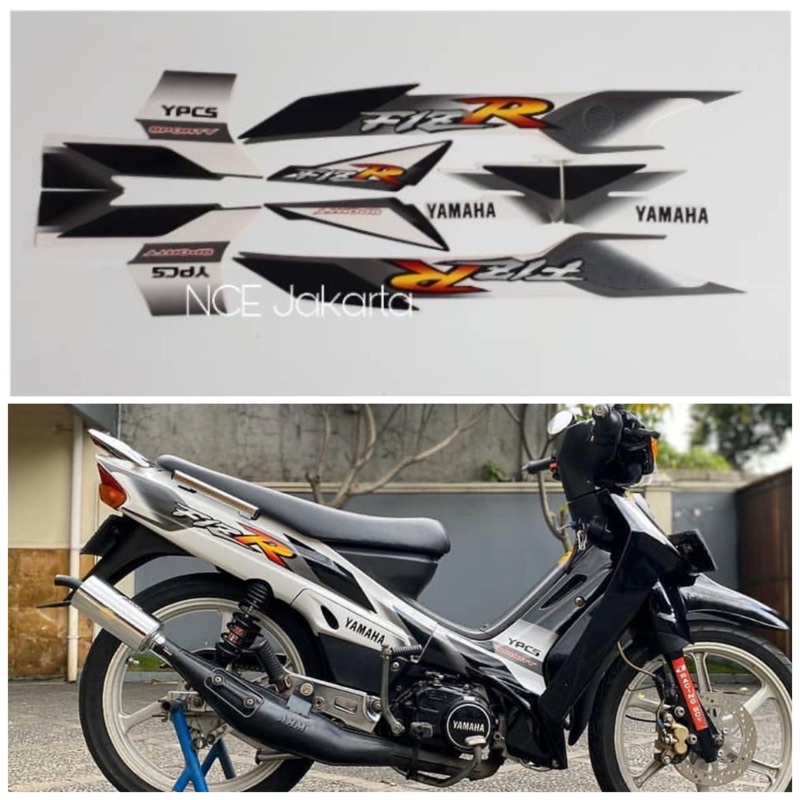 STIKER STRIPING F1ZR 2001 PUTIH HITAM