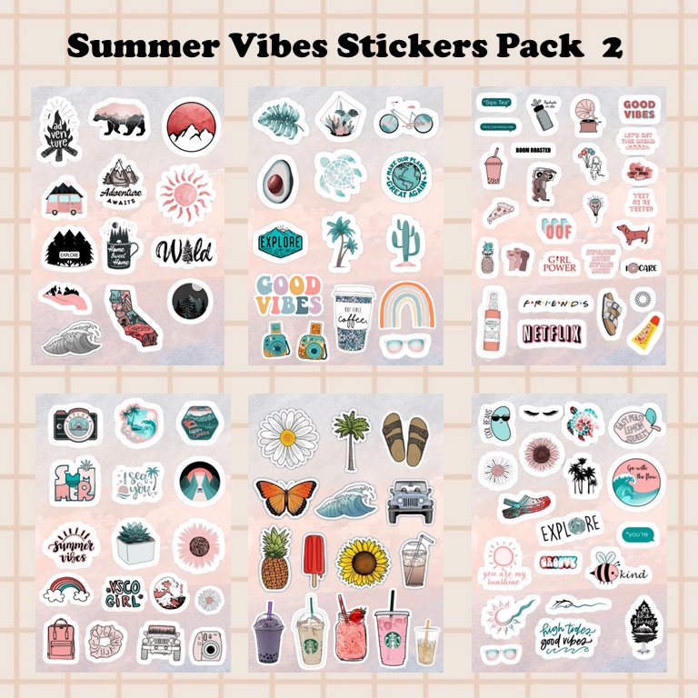 

[PART 2] Summer Vibes Stickers stiker musimpanas tumblr aesthetic estetik jurnal