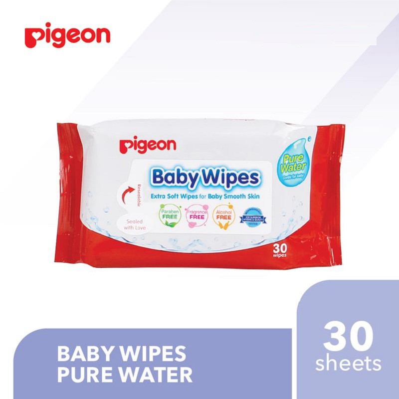 Pigeon Baby Wipes Pure Water Tisu Basah Bayi - 30 Sheet