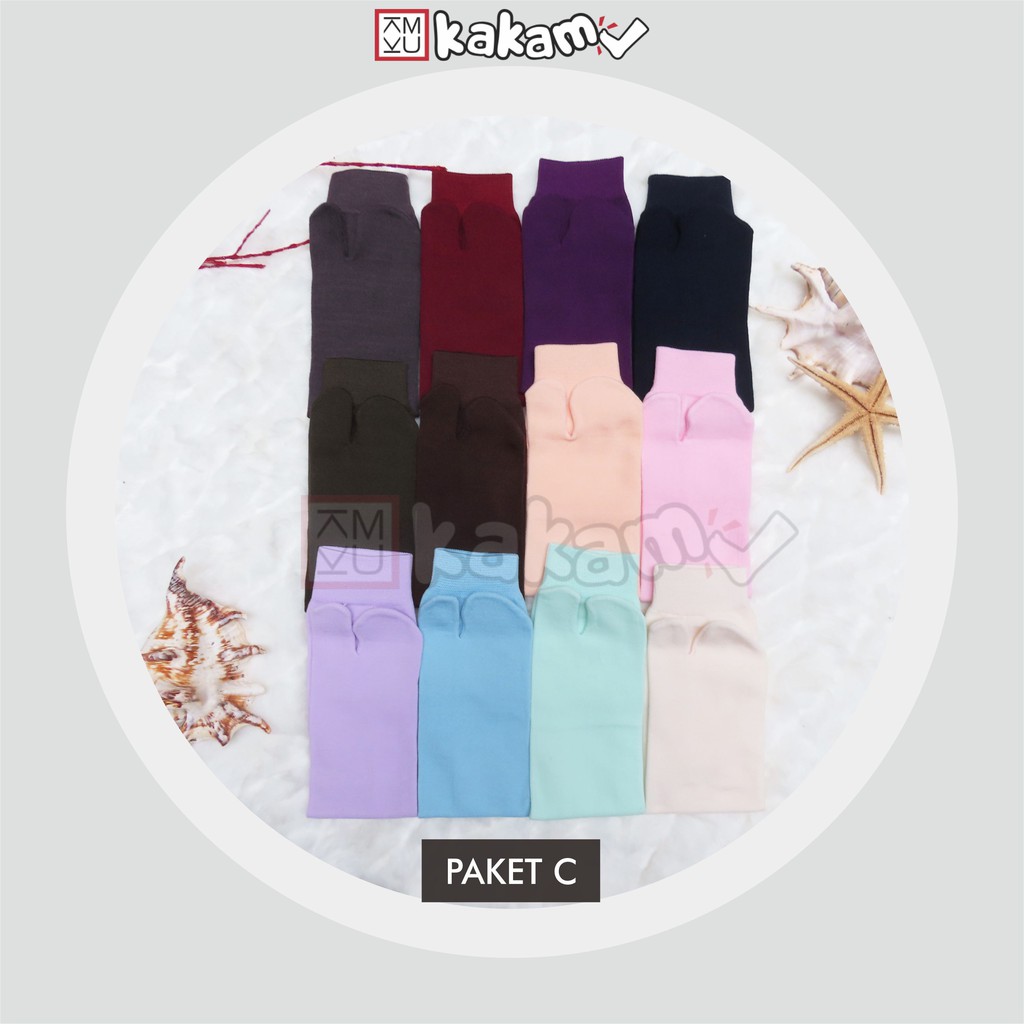 Kakamu Paket Kaos Kaki Jempol Polos /Plain Lasting Collection, Limited &amp; Polos uk.S Mix 12 Pasang