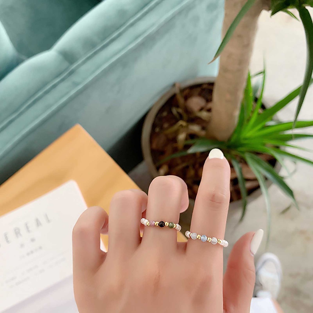 Hu Hu Hu Hu Hu Alat Bantu Pasang Kacamata♡ Perhiasan Cincin Tali Mutiara Imitasi Multi Manik-Manik Untuk Hadiah Wanita
