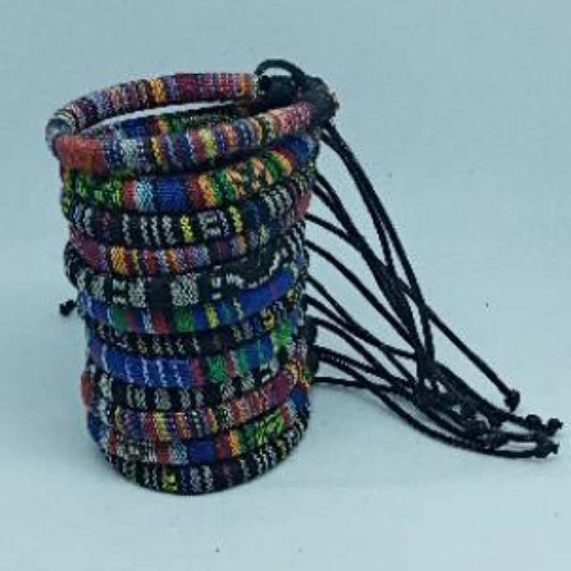 (12pcs) Gelang Etnik Tali Tenun Rajut Unik Harga Grosir Langsung Pengrajin