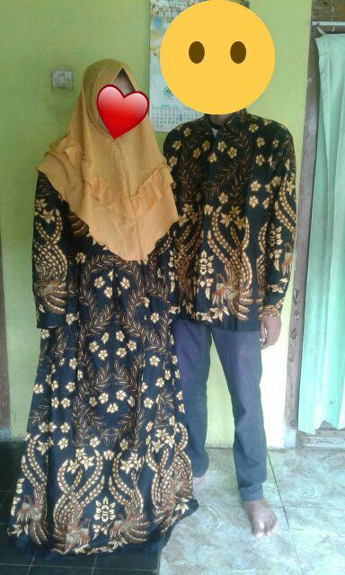 Couple Gamis Batik Couple Sogan Muat Sampai Ld 110 Exclusive Terlaris Terbaru 01