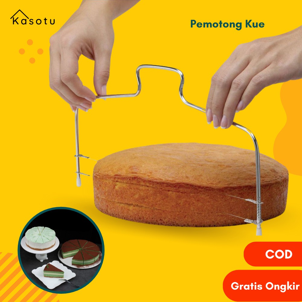 Alat Potong Pemotong Pisau Adonan Kue Tart Bulat Lapis Bolu Cake Cutter Slicer Dapur Masak Murah