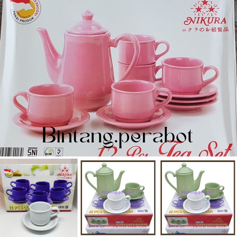 Jual Nikura Tea Set Gelas Mug Cangkir Kopi Set Teko Keramik Cofee Set Keramik Cangkir 5162