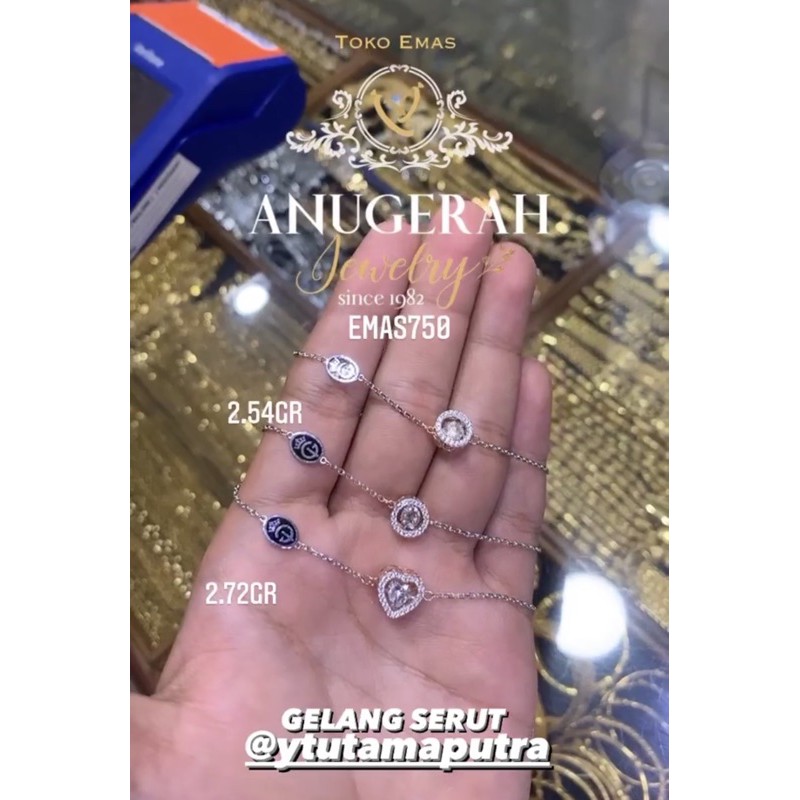 Perhiasan Gelang Serut Dancing With Igun Emas Asli 750/17K