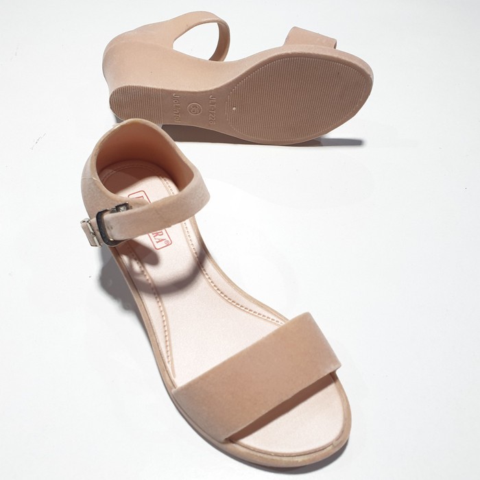 jelly sandal anak wedges bludru barabara bara bara import T226-6B