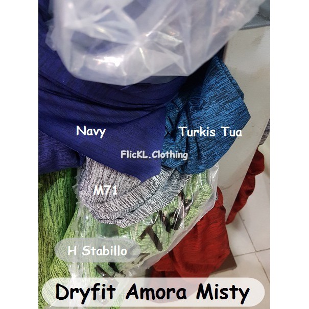 Bahan Kain Dryfit Amora Misty Kaos Baju Dry Fit Olahraga Jersey Misty Jersey Basket Futsal Sepeda Mi