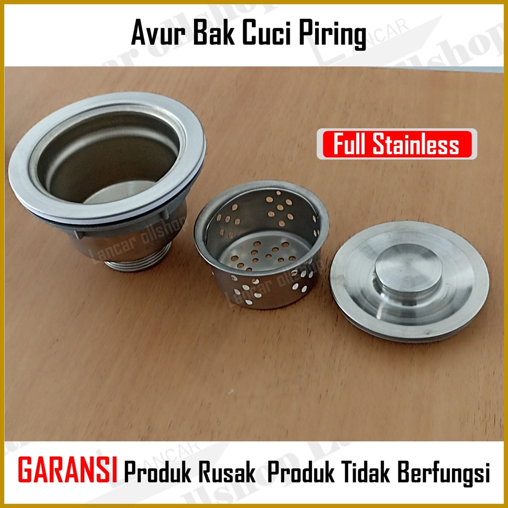 AVUR SARINGAN BAK CUCI PIRING / SARINGAN WASTAFEL / FULL STAINLESS / BIBIR STAINLESS