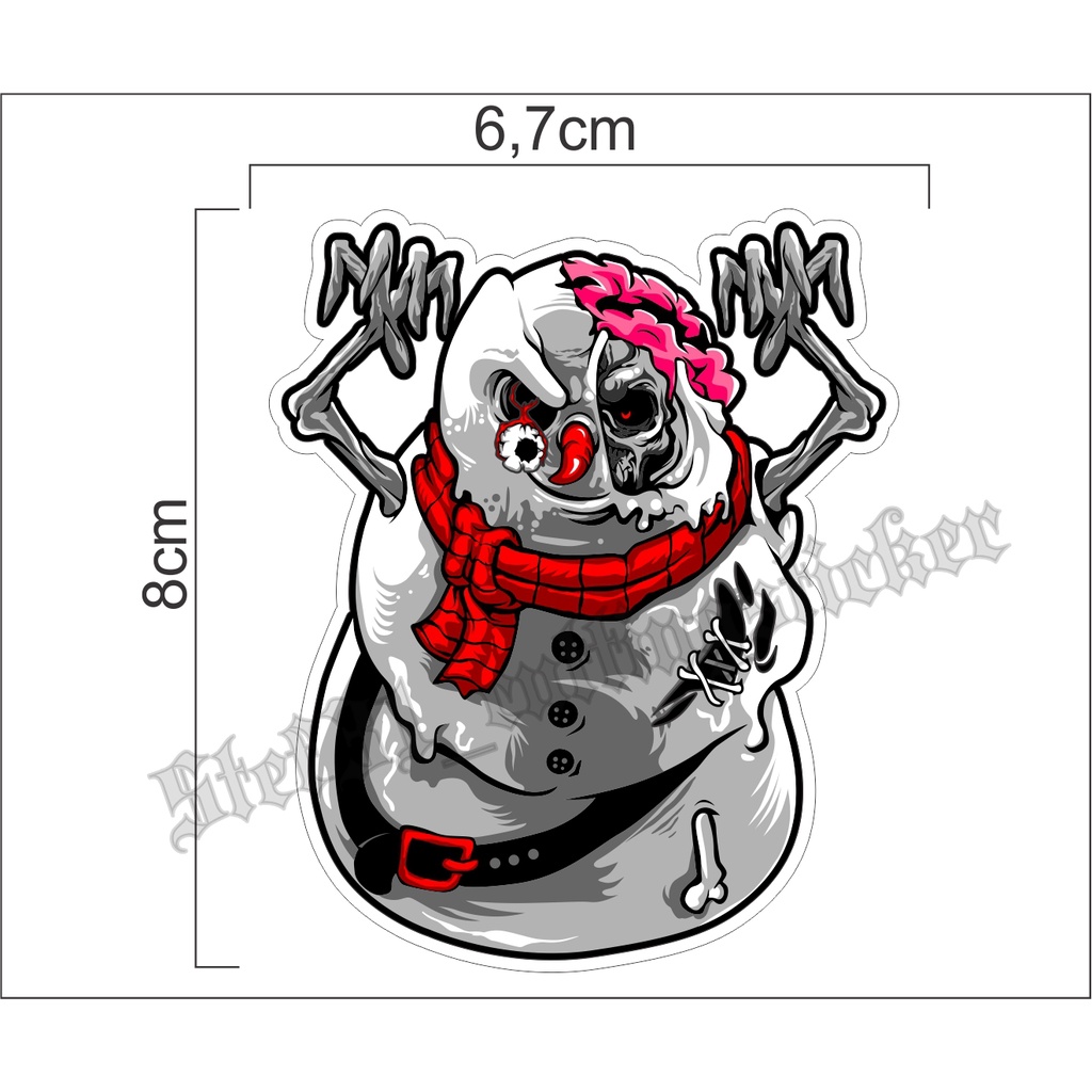 

Sticker printing gambar manusia salju zombie, printing stiker