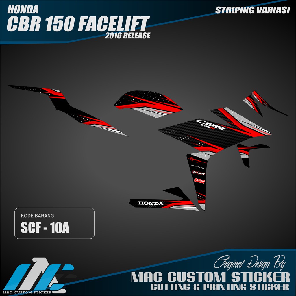 STRIPING VARIASI HONDA CBR 150 FACELIFT - SCF 10