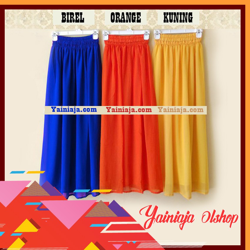 ROK SIFON SIFFON CHIFFON PANJANG SKIRT