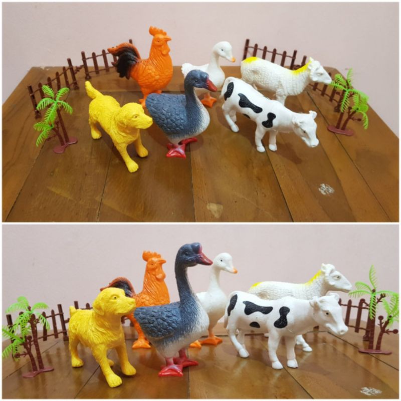 Mainan Farm Animal Set - Miniatur Hewan Ternak dan Unggas Bebek Sapi