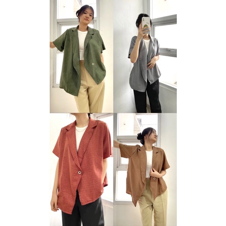 WEEY BLAZER / Blazer wanita korean style casual rompi tangan pendek lengan pendek wanita blazer leng