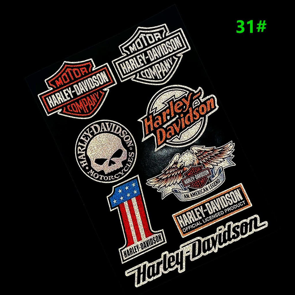 Stiker Logo HARLEY DAVIDSON 3M Reflektif Tahan Air Untuk Mobil / Sepeda / Motor / Truk / Gitar / Piano