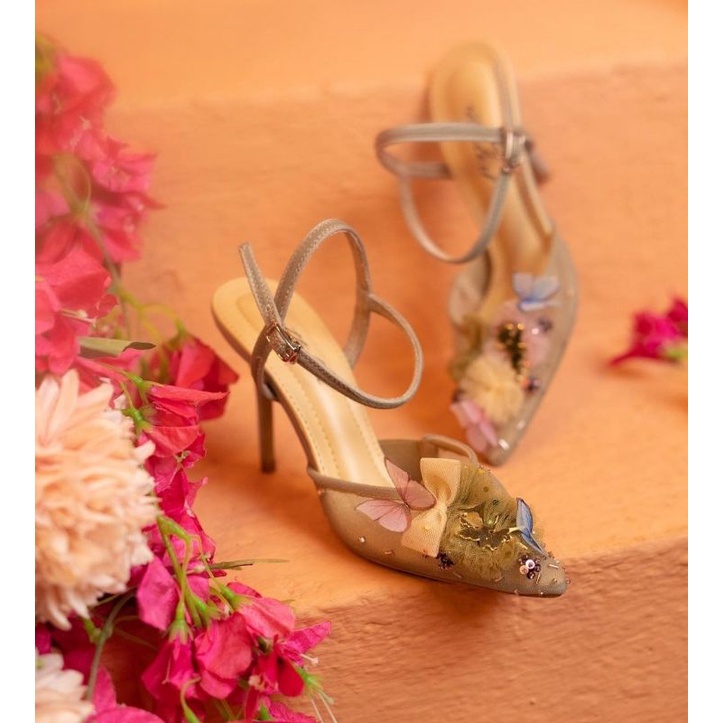 READY STOCK ITTAHERL - Katnis 90mm sage heels Size: 40