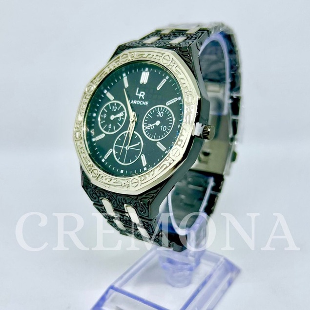 CREMONA Jam Tangan Fashion Laki-Laki Analog - Motif Batik Chrono, Import, dan Mewah, Cocok untuk Cowok Pria Keren