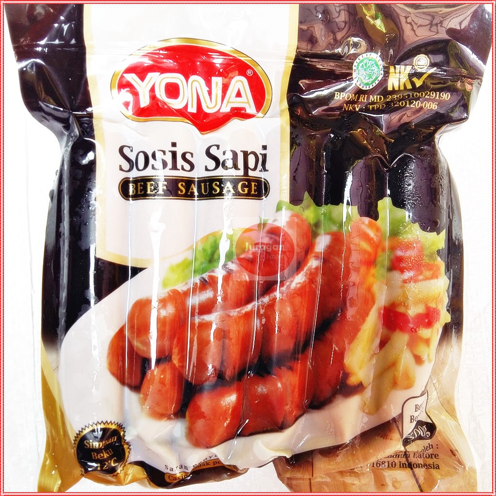 

SOSIS SAPI BAKAR MERK YONA BEEF SAUSAGES 500Gr HALAL