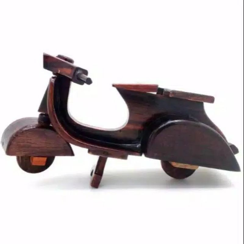 Vespa Klasik Kayu Hiasan Miniatur Pajangan Meja Koleksi Kerajinan Tangan