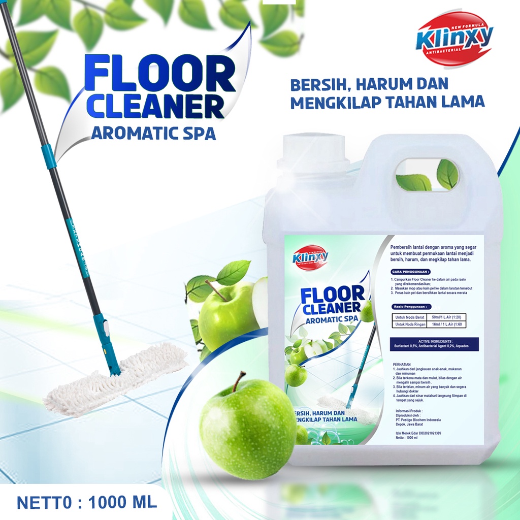 KLINXY Pel Pembersih Lantai Antibacterial Floor Cleaner isi 1 Liter