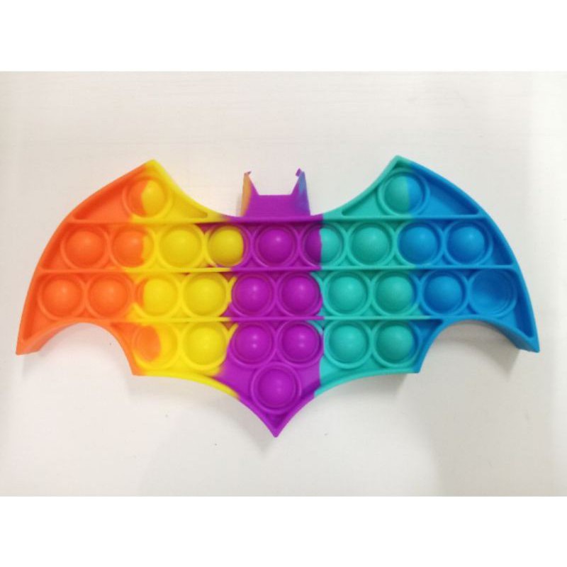 ready Banjarmasin fidget Pop It warna biasa/Pelangi its Mainan anak penghilang stres-Batman rainbow