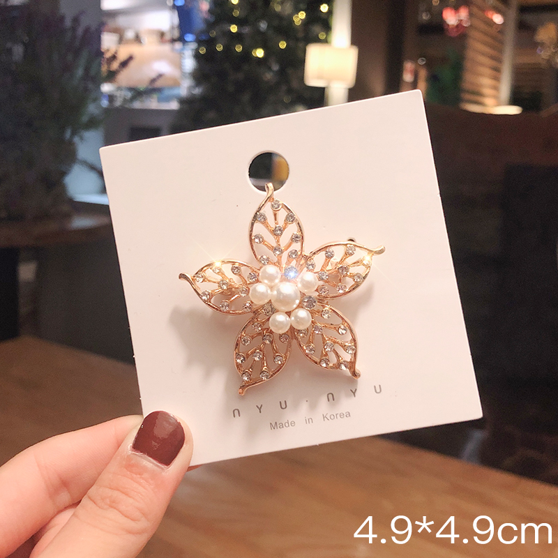 Pink Empress Lucu Korea Mutiara Bros Kepribadian Wanita High-end Korsase Pakaian Tetap Pin Aksesoris Hadiah-37#