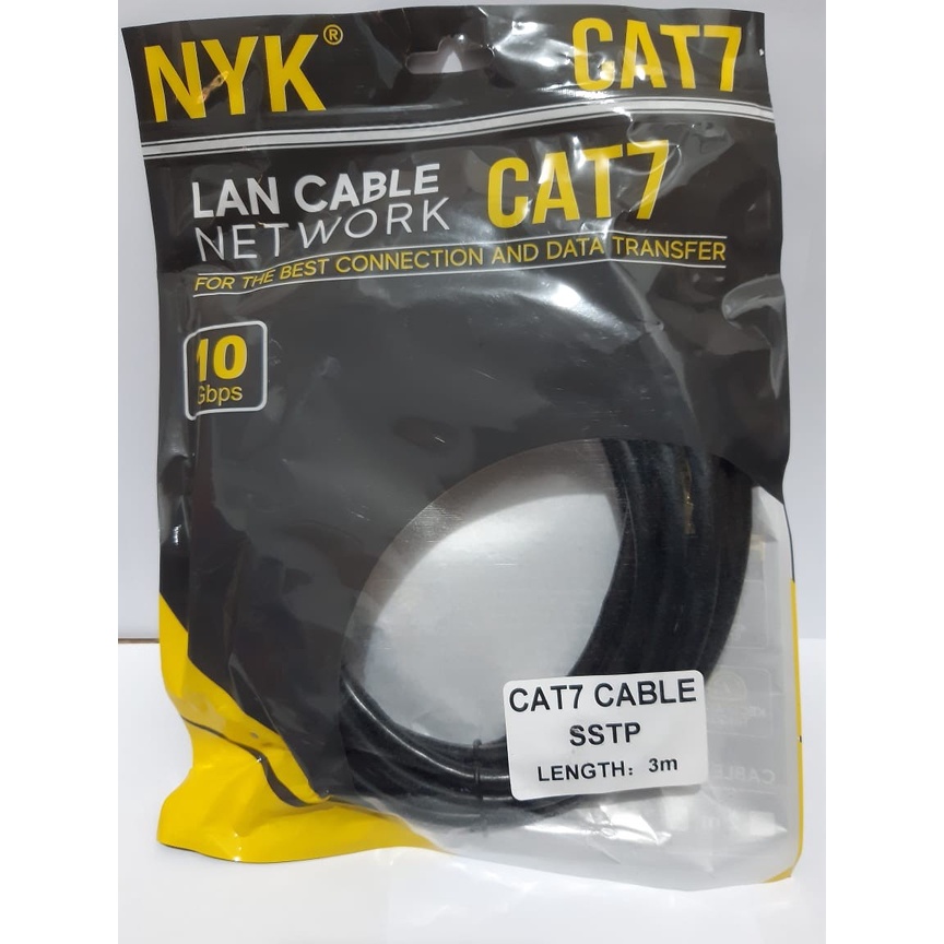 KABEL LAN Cat 7 NYK 3 Meter gold plated original Cable lan cat7 3M