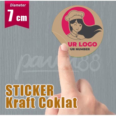 

Stiker Sticker Label Kraft Coklat D: 7 cm - (24 Pcs)