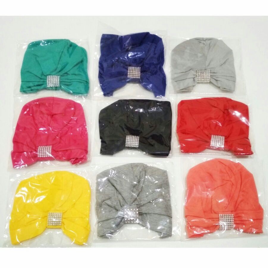 Turban Anak Bayi Diamon Square Bahan Kaos Adem Lembut 0-3 thn-1