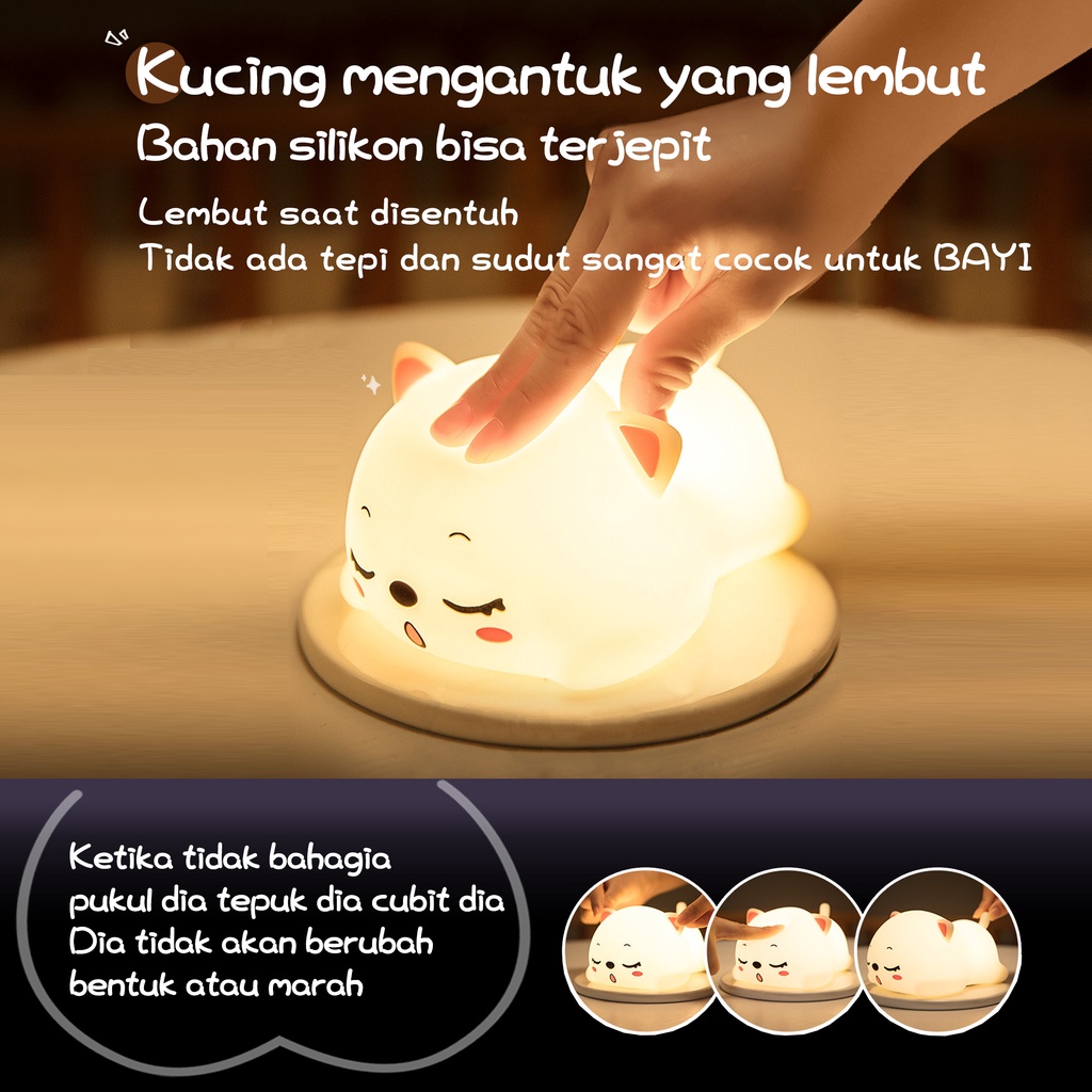 【Stok Baru】Lampu malam ringan LED bentuk lucu termasuk remote control