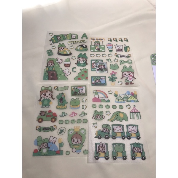 

stiker lucu sticker 4 lembar anti air hijau koleksi perempuan