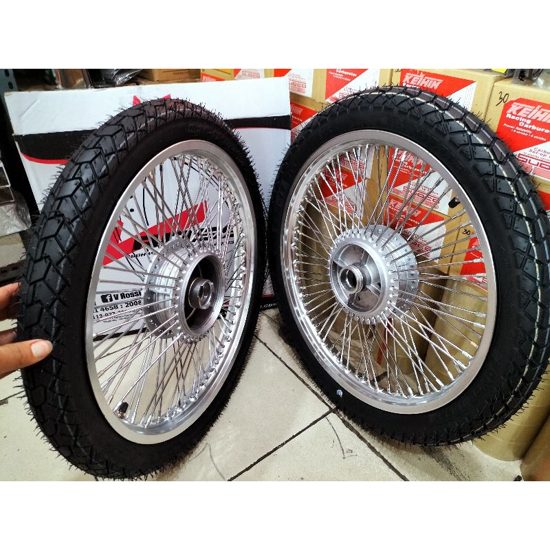 velg pelak jari jari seribu plus ban Honda astrea grand.supra lama.Honda win.Legenda sepaket ring 17