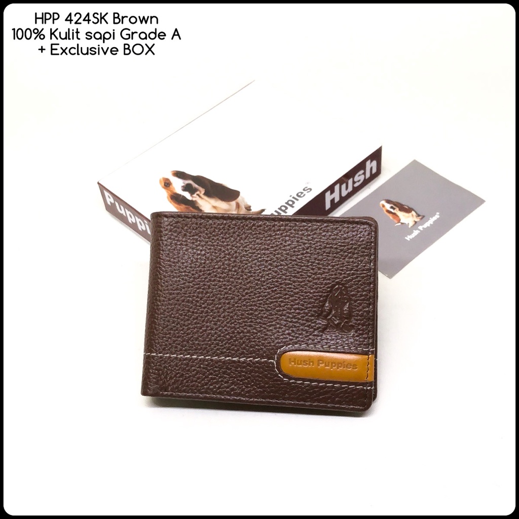 dompet kulit hushpuppies 424SK brown classic kw super dompet cowok dopet pria dompet murah