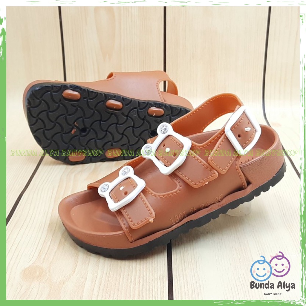 Sandal Anak Perempuan 3 4 5 6 Tahun COKLAT Elastis - Sendal Anak Cewek Model Tali Anti Licin - Sendal Anak Kekinian