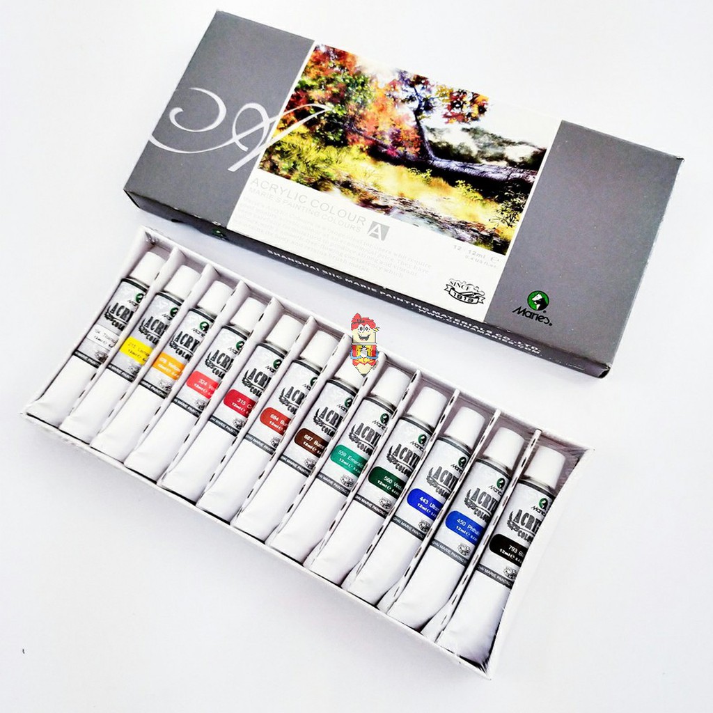 

Cat Akrilik Acrylic Color 12 Warna - Maries