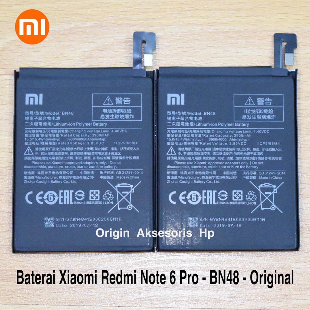 Baterai Xiaomi Redmi Note 6 Pro BN48 Original Batre Hp BN 48 dc88