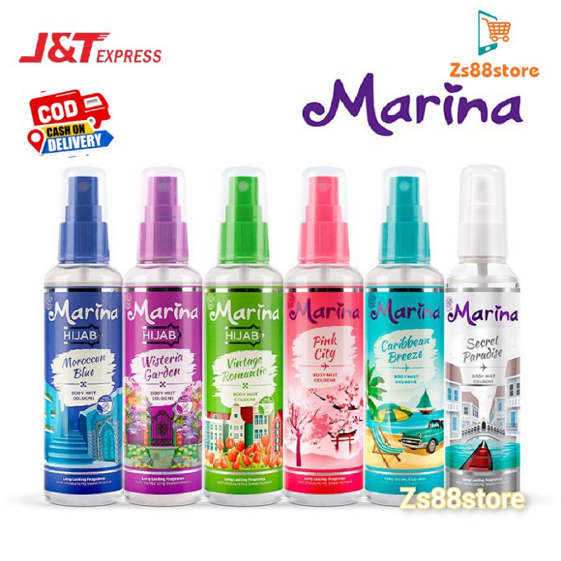 Jual Marina Body Mist Cologne Hijab Series All Variant @ 100mL | Shopee ...