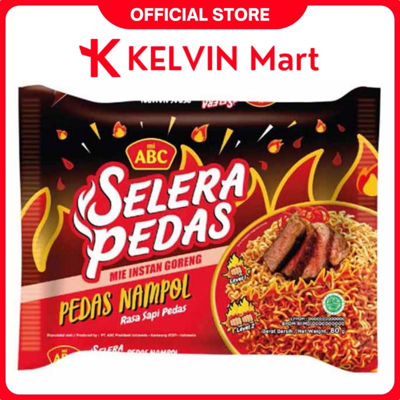 

ABC Mie Goreng Selera Pedas Nampol Rasa Sapi Pedas Pck 80g | KELVIN Mart