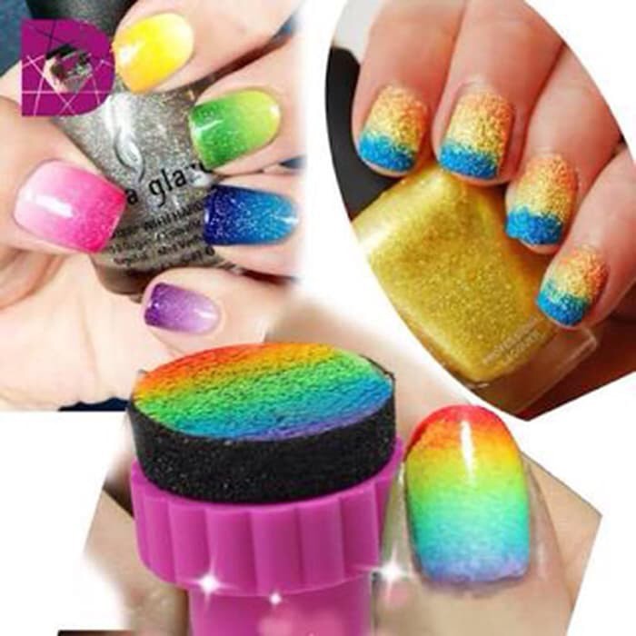 SPONS SPON BULAT gradasi ombre warna nailart nails / sponge gradation