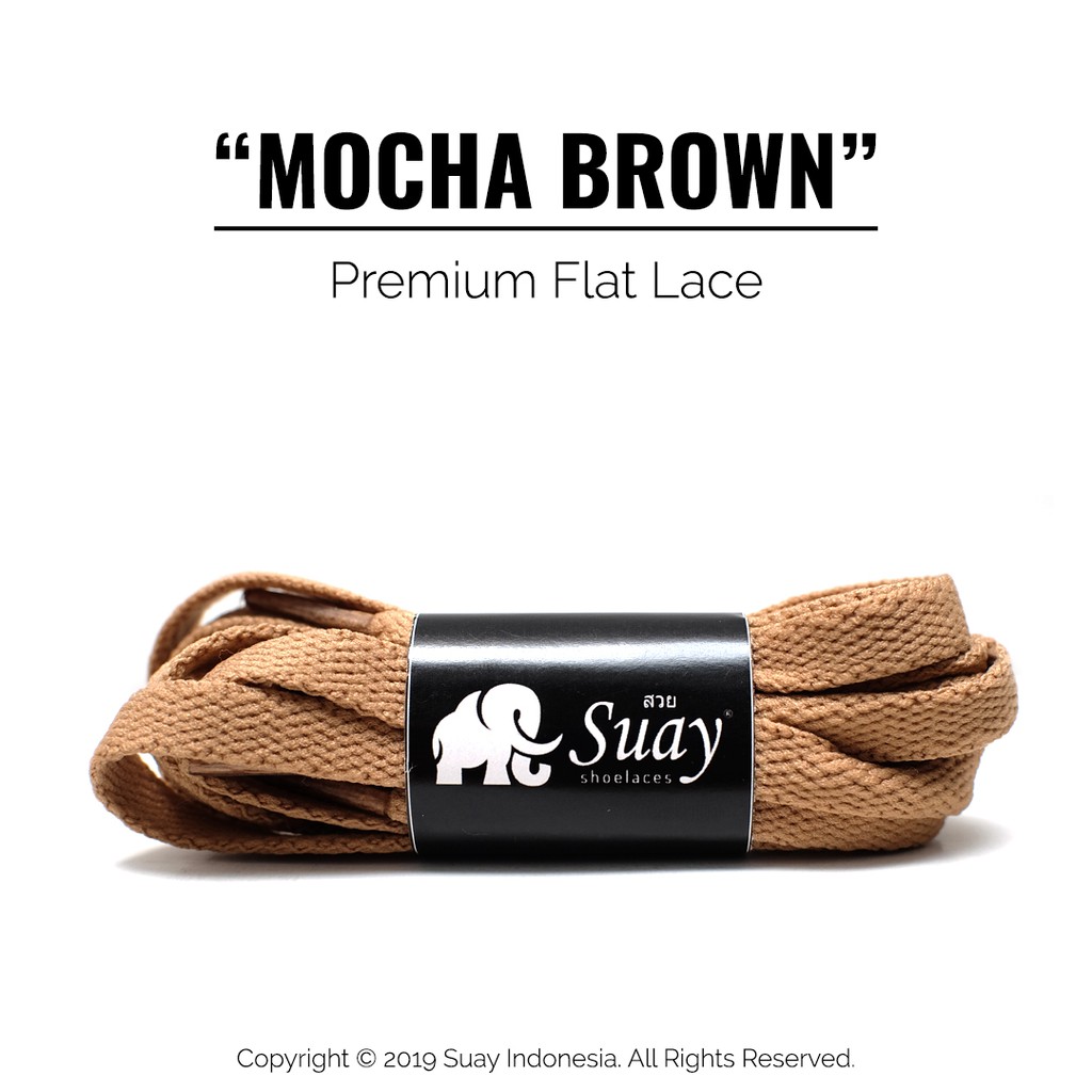 TALI SEPATU Sneaker Warna Warni Gepeng (FLAT) Panjang 115cm Suay Premium Shoelace SURABAYA-Mocha Brown