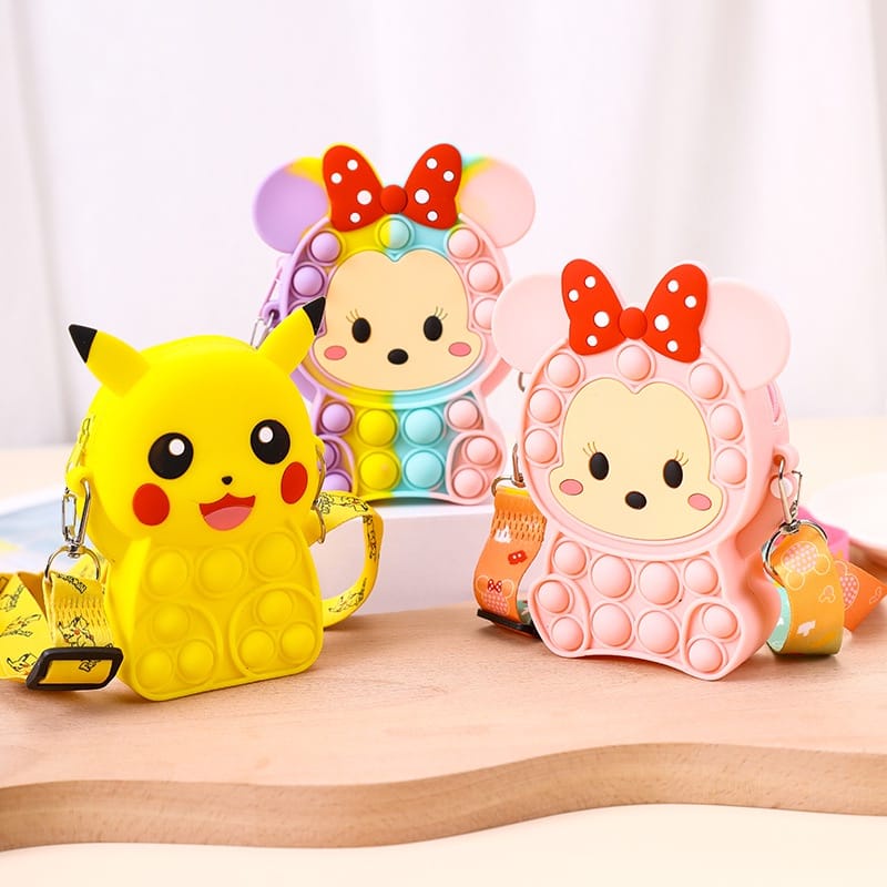 Tas Pop IT MINIE Tas Selempang Anak Perempuan Tas pop it Import Tas Rubber Jelly