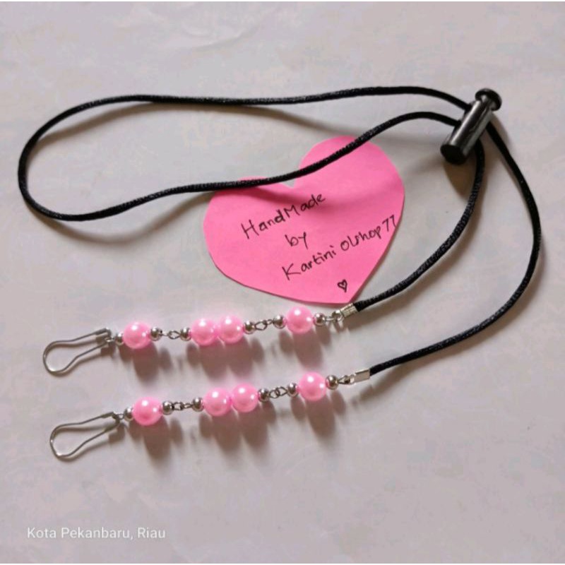 STRAP MASKER 2in1//Tali Masker Hijab Mutiara