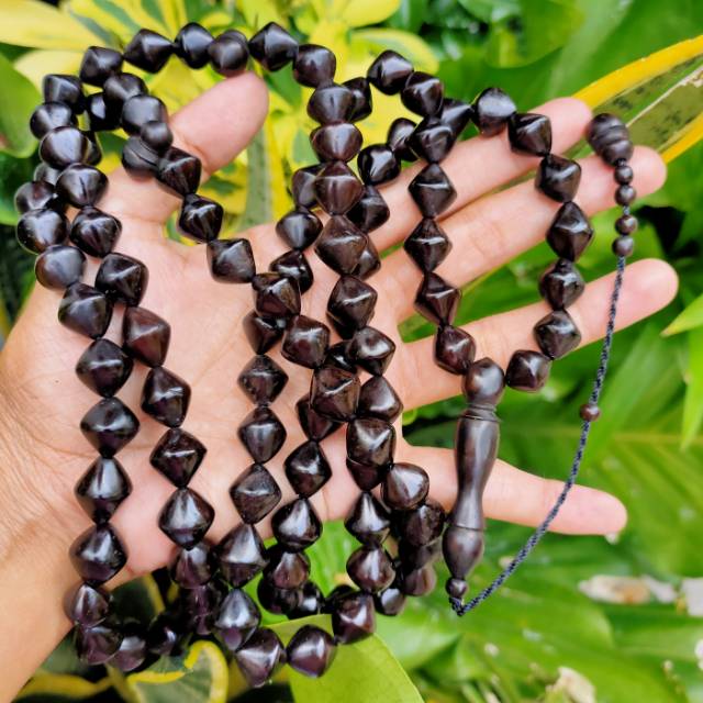 Tasbih 99 wajik polos 10,5 mm hitam kokka kaukah