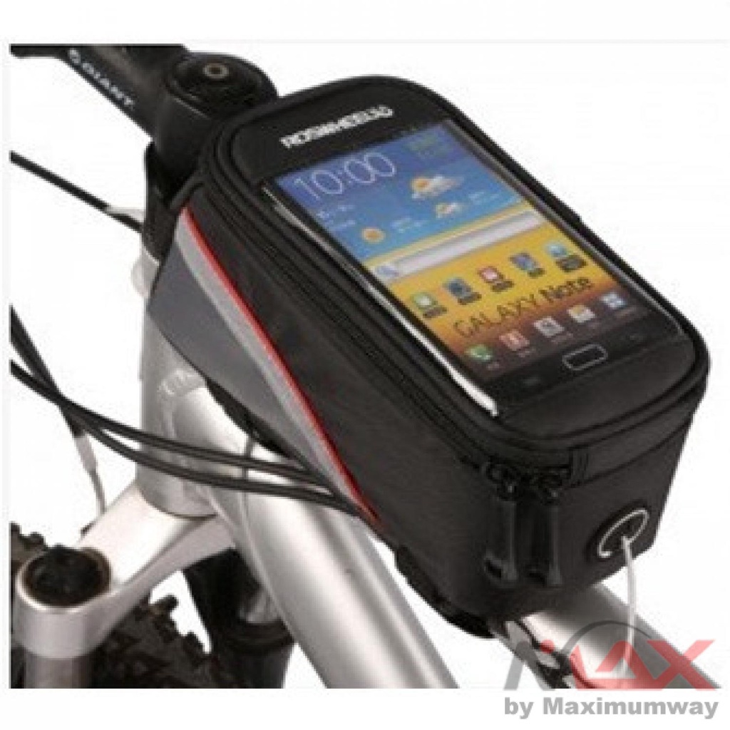 Tas Sepeda Waterproof dengan Case HP Smartphone phone Holder Multifungsi sepeda Gunung MTB anti air New Cycling Bike Bicycle Waterproof Front Tube Navigation Bag Touch Case For 5.5-inch Touch Screen Cycling Bag