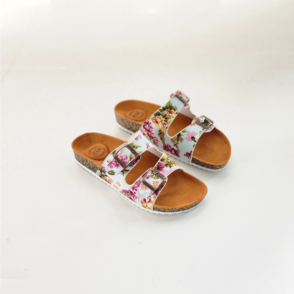 ARLAINE ORCHID Sandal Casual Wanita / Sandal Puyuh / Sandal Birken Motif Bunga BM.02