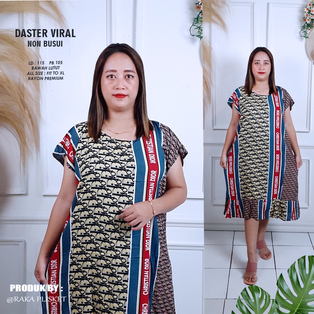 DASTER RUFFLE | DASTER VIRAL MOTIF | DASTER KEKINIAN | DASTER RAYON MURAH BAWAH LUTUT NON BUSUI-MOTIF 26