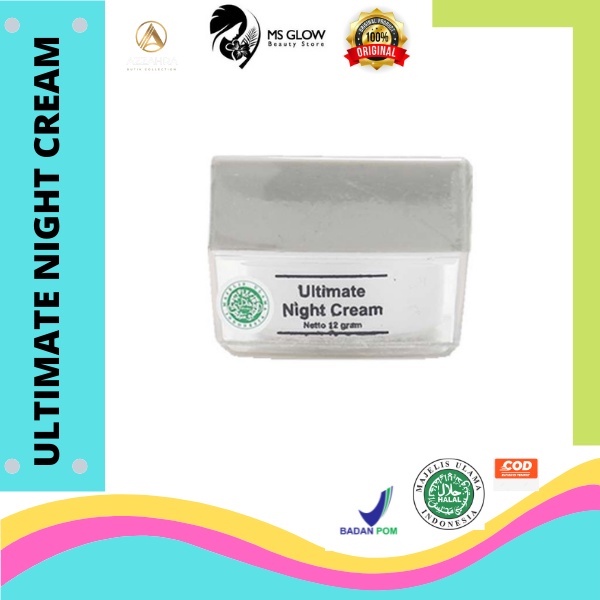 MS GLOW NIGHT CREAM ULTIMATE ORIGINAL/KRIM MALAM MS GLOW MENGHILANGKAN FLEK NODA HITAM