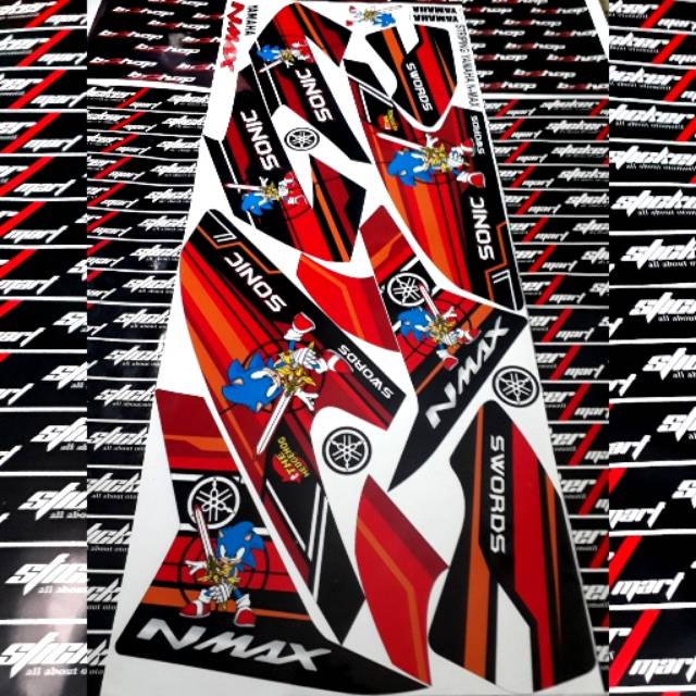 Striping NMAX 155 sonic merah variasi