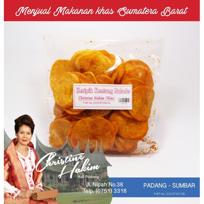 

Keripik Kentang Balado Christine Hakim 250g / Kripik Sanjai Balado Oleh-Oleh Khas Padang